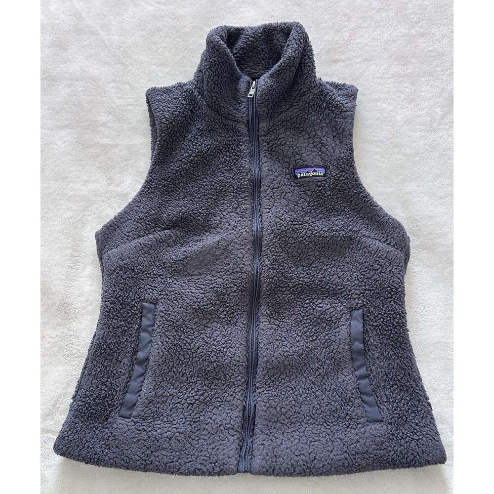 Patagonia Womens Vest Small Zip Up Fuzzy Teddy Los Gatos Sherpa Pockets